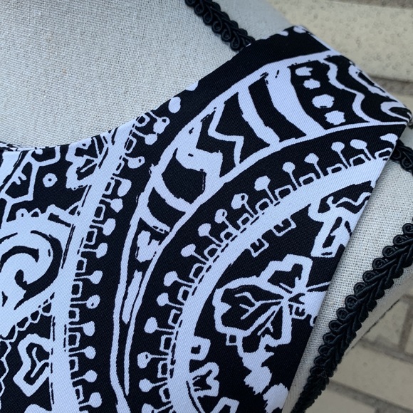 AB Studio Black White Paisley Design Fit & Flare Dress - Picture 6 of 11